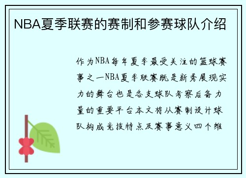 NBA夏季联赛的赛制和参赛球队介绍